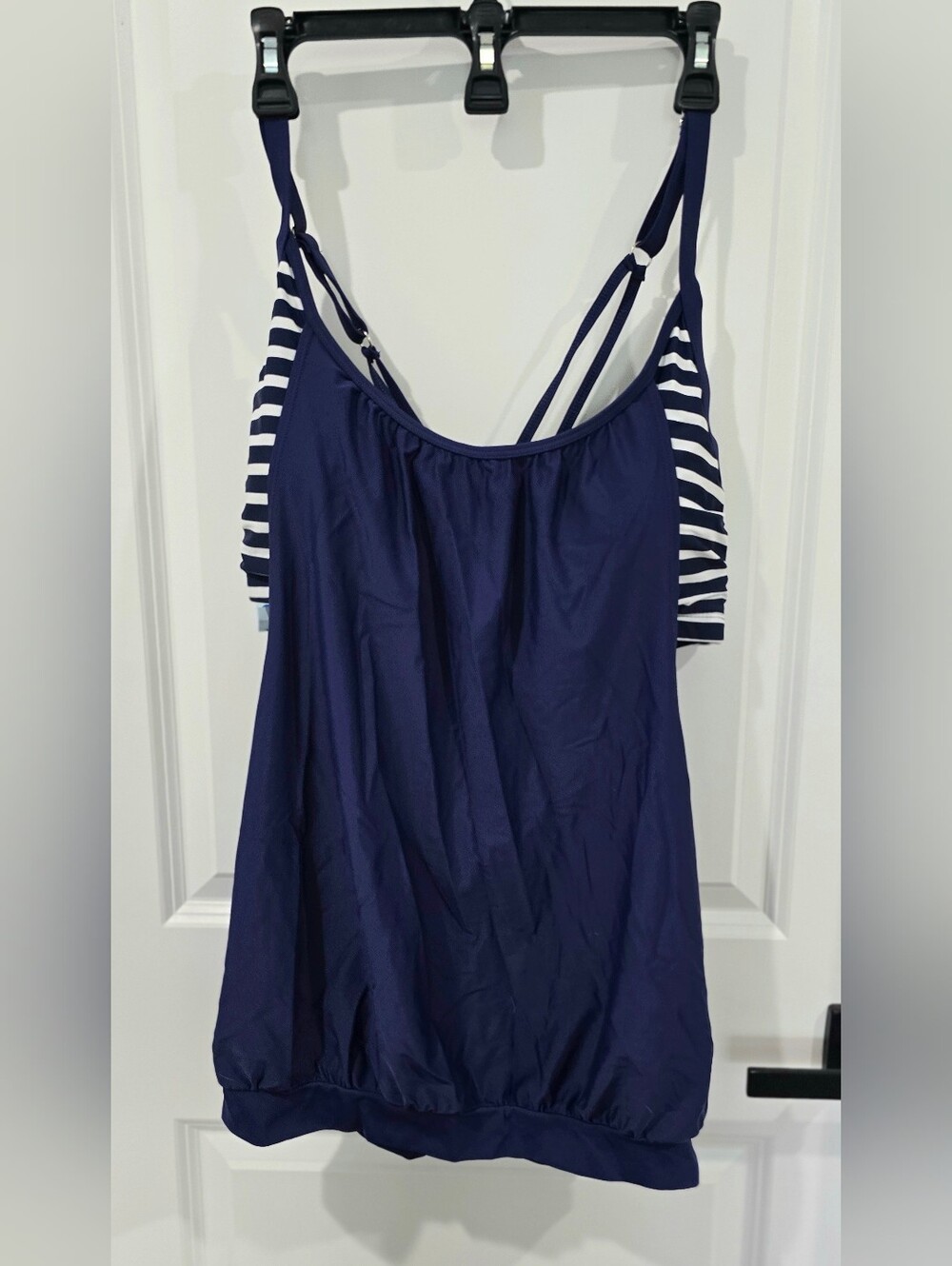 Cupshe Nautical Striped Women's Double-Layer Tankini Top with Open Sides